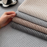 Minimalist Stripes Chenille Anti-Slip Sofa Cover for All Seasons Living Room Furniture Decor Couch Cushion Cover Slipcover