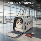 Airline Approved Pet Carrier Soft Sided Cat Dog Travel Bag Breathable Mesh Portable Foldable Puppy Kitten Transport Pouch Under