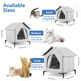 All-Season Waterproof Cat House with Winter Warm & Summer Cool Pet House Foldable Shelter for Indoor & Outdoor USE