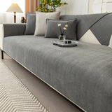 Striped Living Room Sofa Cushion Simple Non-Slip Sofa Cushion Armrest Backrest Universal Sofa Cover Chenille Fabric Solid Color
