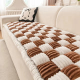 Modern And Simple Flannel Sofa Cushions 2024 New Autumn And Winter Anti Slip And Dustproof Thick Cushion Cover Cloth Towel