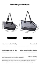 Portable Mesh Pet Carrier Bag Breathable Summer Use Dog Travel Bag Comfortable Shoulder Crossbody Foldable Pet Tote