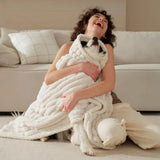 ComfyFleece™ Waterproof Dog Blankets for Large Dogs - Soft Pet Cat Blanket Corduroy Fleece for Couch Bed Protector Washable, Co