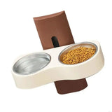 Wall Mounted Cats Watering Bowl Space Saving Height Adjustable Dog Eatting Bowl Double Bowl Neck Protection Pet Feeding Bowl