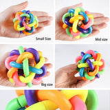 Colorful Bell Woven Toy Popular Dog Bite Resistant Rubber Pet Chewing Playing Fetching Nice Ball Puppy Toy for Large Small Dogs