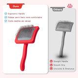 Professional Pet Dog Slicker Brush Soft Massage Grooming Stainless Steel Pins Cat Dog Comb Dematting Shedding Fur Undercoat