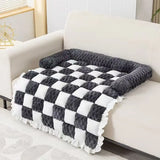 New Arrival Plaid Pet Bed Cushion - Comfortable Dog & Cat Sofa Bed for Home Use