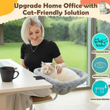 Cat Desk Bed One-Click Folding Sunken Design Space-Saving Semi-Circular Cat Desk Hammock Perch For Home Office Indoor Cats