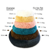 Round Pet Bed for Large Dog Bed Donut Long Plush Cat Bed for Medium Dog House Winter Warm Sleeping Pet Kennel Removable Dog Sofa