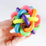 Colorful Bell Woven Toy Popular Dog Bite Resistant Rubber Pet Chewing Playing Fetching Nice Ball Puppy Toy for Large Small Dogs