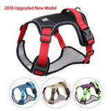 Reflective Nylon Pet Dog Harness Dog Padded Vest Adjustable Chest Strap Safety Lead All Weathers For Large Medium Small Dogs