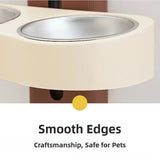 Wall Mounted Cats Watering Bowl Space Saving Height Adjustable Dog Eatting Bowl Double Bowl Neck Protection Pet Feeding Bowl