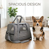 Airline Approved Pet Carrier Soft Sided Cat Dog Travel Bag Breathable Mesh Portable Foldable Puppy Kitten Transport Pouch Under