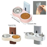 Wall Mounted Cats Watering Bowl Space Saving Height Adjustable Dog Eatting Bowl Double Bowl Neck Protection Pet Feeding Bowl
