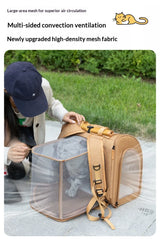 Expandable Pet Carrier Backpack, Portable Cat Travel Backpack with Breathable Mesh, Foldable Dog Carrier for Small Dogs & Cats
