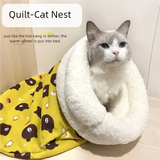 Soft Cuddly Cat Sleeping Bag Fluffy Feel Thickened Pet Pocket Quilt Bed Warm Nest for Kitten Puppy Comfortable Warmth