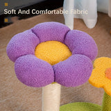 1PC Cat Scratching Post with Sisal Rope & Plush Base - Flower Design Cat Tree for Indoor Cats, Paw Grinding Toy, Pet Supplies