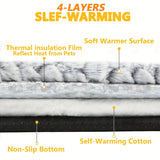 Self-warming Cat and Dog Bed Super Soft Cat Pet Heating Pad Suitable for Indoor Outdoor Anti-slip Heating Cat Pad Warm Blanket