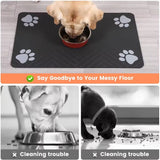 Winter Feeding Mat-Absorbent Pet Placemat for Food and Water Bowl with Waterproof Rubber Backing Quick Dry Water Mat for Dog Cat