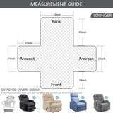 Quilted Recliner Sofa Cover Waterproof Armchairs Slipcovers Dogs Pets Kids Anti-Slip with Side Pockets Elastic Strap Protector
