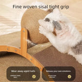 2 In 1 Wooden Cat Scratching Ball Sisal Scratch Board Durable Grinding Paw Toy Solid Wood Scraper For Cats Kittens Pet Supplies