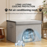 Cat Cooling Bed Portable Air Conditioner House Foldable Pet Igloo Nest with Ice Packs for Small Medium Cats Kittens