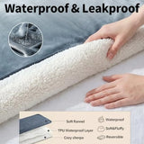 Waterproof Dog Blankets for Small Dogs, Reversible Sherpa Fleece Thick Puppy Blanket, Leakproof Spill-Proof Pet Blanket for Cat