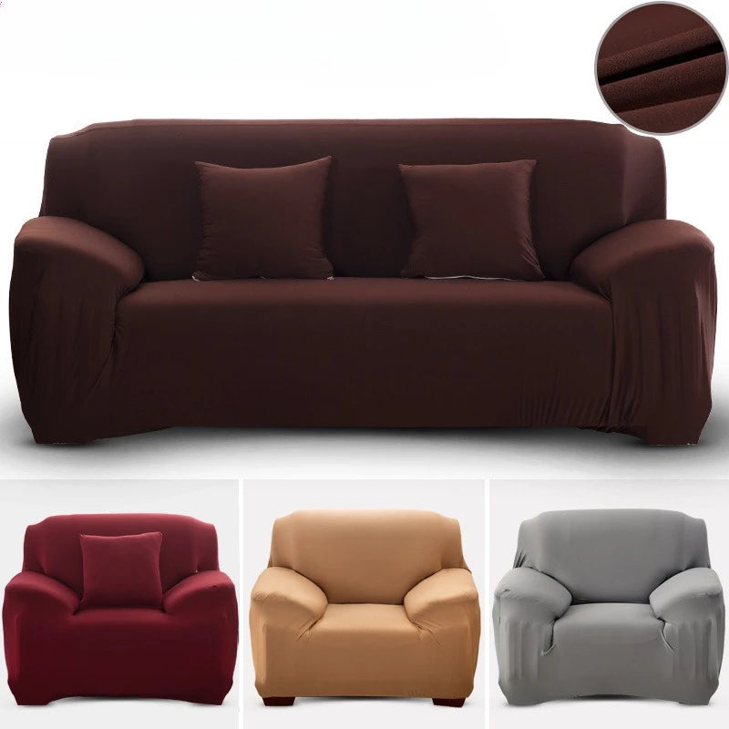 Solid Sofa Cover Stretch Anti-Slip All-inclusive Dustproof Pet Anti-Scratch Slipcover Full Wrap Sofa Couch Cover 1/2/3/4 Seater