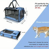 1pc Large Cat Bags Portable Dog Carrier Bag Mesh Breathable Folding Handbag Airline Approved Travel Pet Bag Kitten Transport Bag