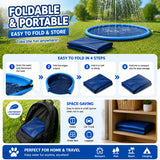 Dog Swimming Pool Pet Inflatable Spray Mat Dog Cooling Pad Outdoor Dog Interactive Fountain Toy Pet Sprinkler Pad Beach Cushion
