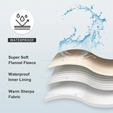 Waterproof Blanket for Bed Couch Sofa, Soft Liquid Pee Proof Pet Blanket for Dog Puppy Cat, Reversible Sherpa Fleece Furniture