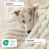 ComfyFleece™ Waterproof Dog Blankets for Large Dogs - Soft Pet Cat Blanket Corduroy Fleece for Couch Bed Protector Washable, Co