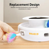 ROJECO 2 in 1 Smart Cat Toys Automatic Feather Fun Ball Toy Set For Cat Dog 5 Modes Electronic Interactive Pet Toy Accessories