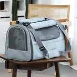 Foldable Pet Carrier Bag with Storage Pockets, Breathable Mesh Shoulder Travel Carrier for Cats and Small Dogs