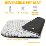 Self-warming Cat and Dog Bed Super Soft Cat Pet Heating Pad Suitable for Indoor Outdoor Anti-slip Heating Cat Pad Warm Blanket