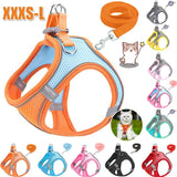 XXXS-L Reflective Pet Harness Dogs Strap with Leash Adjustable Harness Vest Breathable Collars for Chihuahua Small Large Dogs