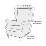 Polar Fleece Wing Chair Cover Stretch Spandex Wingback Armchair Covers Solid Color Relax Sofa Slipcovers With Seat Cushion Cover