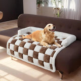 New Arrival Plaid Pet Bed Cushion - Comfortable Dog & Cat Sofa Bed for Home Use