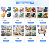 Polar Fleece Wing Chair Cover Stretch Spandex Wingback Armchair Covers Solid Color Relax Sofa Slipcovers With Seat Cushion Cover