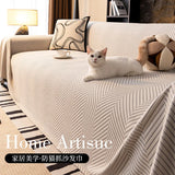 Boho Sofa Slipcover Couch Cover Living Room Pet Soft with Tassel Washable Chenille Protector Sofa Covers Throw Blanket Stylish