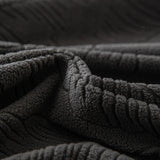 Botanical Leaf Jacquard Sofa Cover Soft Polar Fleece Stretchy Durable Pet Proof Fabric Easy Care Machine Washable for Year Round