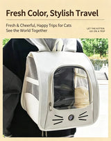 Breathable Oxford Pet Cat Carrier Backpack for Small Dogs, Portable Transparent Travel Outdoor Bag with Side Mesh Pockets, Airy