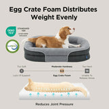 Orthopedic Dog Beds Large Sized Dog - 360 °     Oval Bolster Large Dogs Bed for Senior Dogs with Waterproof Washable Cover, Big Comfort Pet Sofa Couch with Ultra-Soft Fleece, Grey, 35"