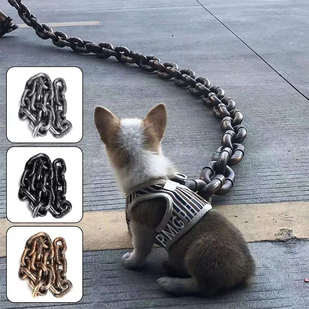 Dog Leash Traction Chain for Dogs Fun Simulation Iron Chain Dog Plastic Thick Chain Traction Rope Pet Supplies Dogs Accessories