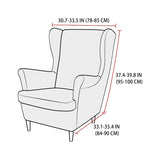 Polar Fleece Wing Chair Cover Stretch Spandex Wingback Armchair Covers Solid Color Relax Sofa Slipcovers With Seat Cushion Cover