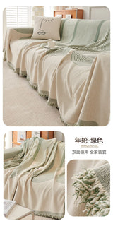 Boho Sofa Covers Throw Blanket Couch Cover Living Room Pet Soft with Tassel Washable Chenille Protector Sofa Slipcover Stylish