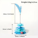 Interactive Cat Toy Tower Kitten Turntable Track Roller Balls Toys With Feather Pets Training Supplies Toy For Cat Tower