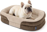 Orthopedic Dog Beds Large Sized Dog - 360 °     Oval Bolster Large Dogs Bed for Senior Dogs with Waterproof Washable Cover, Big Comfort Pet Sofa Couch with Ultra-Soft Fleece, Grey, 35"