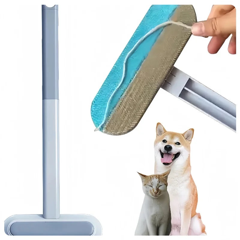 3 In 1 Pet Hair Remover Brush Long Handle Tool For Cat Dog Fur Sofa Window Lint Roller Scraper Household Gadget
