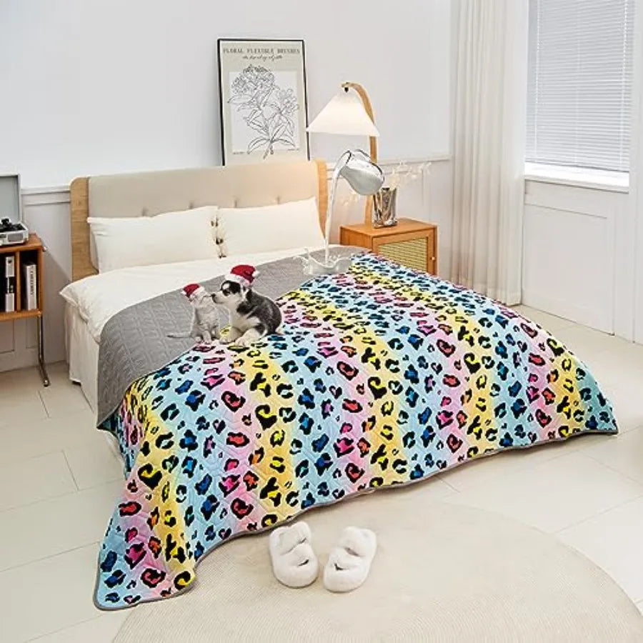 Waterproof Dog Bed Cover Reversible Pad Reusable Camping Mat for /Pet/Dog/Cat Washable Geometric Embroidery Blanket Patchwork P